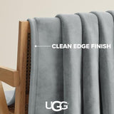 UGG Coco Queen Bed Blanket, Fleece Blanket, 90" x 92", Grey (Seal Gray)