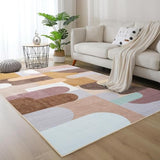 Living Room Rug 5x8 Brown Area Rug Machine Washable Rug Non Slip Indoor Large Rugs for Bedroom, Classroom, College Dorm, Farmhouse, Dining Room, Kids Playroom