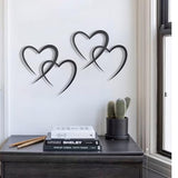 OYEFLY Infinity Heart Metal Wall Decor,Infinity Heart Wall Decor for Room Living,Wedding Decor (Black, style3 11.4 x 10.7in)
