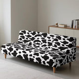 Classic Cow Print Stretchy Sofa Couch Slipcover with Elastic Bands Non Slip & Dustproof Protector Futon Covers Armless Sofa Couch Slipcover