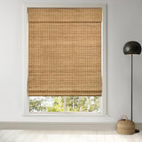 LazBlinds Cordless Bamboo Roman Shades, Privacy Blinds for Interior Windows, Room Darkening Roll Up Bamboo Blinds for Home & Patio, 34" W x 64" H, Highfield Teak