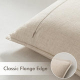 EMEMA Decorative Linen Throw Pillow Covers 22x22 Inch Natural Beige Boho Farmhouse Neutral Couch Throw Pillows for Bed Pack of 2 Accent Pillowcase Modern Sofa Cushion Livingroom Home