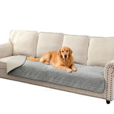 Ameritex Sofa Cover Waterproof for Seats Couch Cover for Dogs Pet Couch Cover Velvet for Chair Loveseat Sofa Machine Washable (Light Grey, 30x100 Inch)