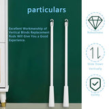 2 PCS 24 Inch Blind Wand, Blind Wand Replacement with Hook, Vertical Blinds Replacement Parts Blinds Stick with Hook for Window