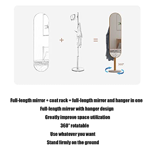 Mirror Full-Length Mirror Coat Hanger One-Piece Vertical Rotating Home Bedroom Fitting Floor Mirror Ins Wind Brass