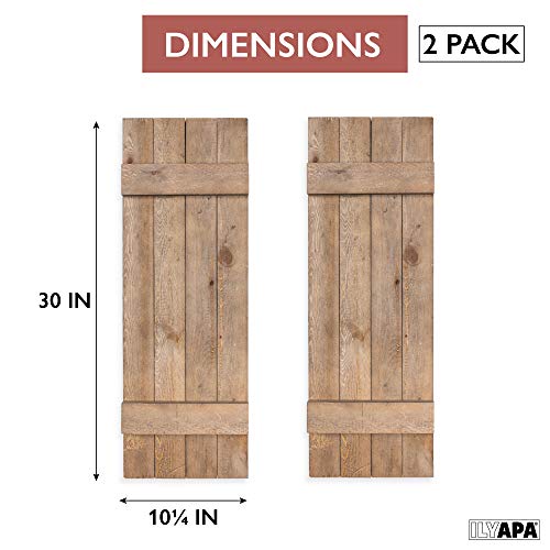 Ilyapa Wood Shutters Wall Decor - Farmhouse Style Barn Door Shutters for Interior Wall Art