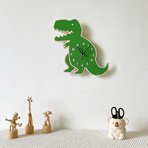 Cartoon Dinosaur Wall Clock Silents Decal Hangings Clock Decoration Living Rooms Playrooms Kid Bedroom