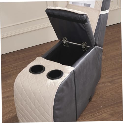 Loveseat Recliner Cover with Console, Waterproof Non-Slip Recliner Cover with Elastic Straps, Sofa for Double Reclining Sofa Furniture Protector for Kids, Pets