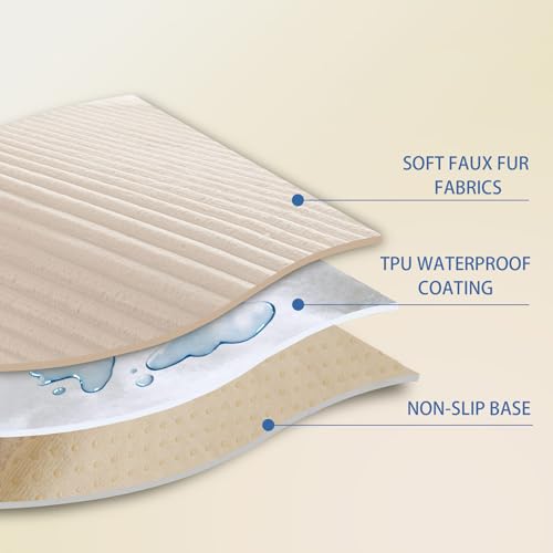 HAOMAIJIA Waterproof Couch Cover for Dogs Washable,Faux Fur Pet Couch Covers for Sofa,Soft Dog Bed Cover Non-Slip Couch Covers for 3 Cushion Couch Sofa Pet Friendly (Off White, 35" x 74")