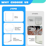 Flower Clear Plastic Vase Centerpiece for Home, Wedding Party, Plastic Clear Cylinder Wide for Flowers, Decorative Wide Mouth Vase for Decor (Not Glass) (6.2'' W*5.9'' H)