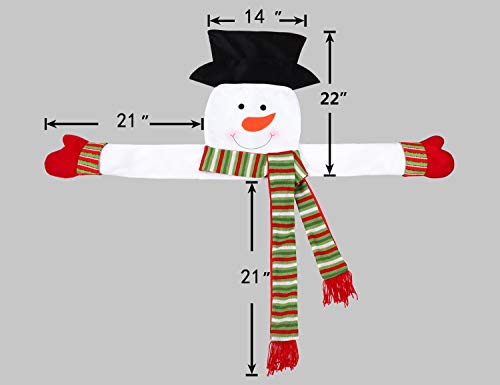 Christmas Tree Topper Snowman Top Hugger for Xmas Tree Holiday Decorations Winter Wonderland Decoration New Year Decorations Ornament with Hat Shawl and Poseable Arms