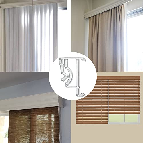 Valance Clips 10pcs 2inch Clear Plastic Hidden Retainer Holder for Window Blind Valance,Horizontal Faux & Wood Blinds Parts