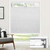 LazBlinds No Tools No Drill Cordless Cellular Shades, Top Down Bottom Up (TDBU) Honeycomb Shades for Home, Blackout Light Blocking Thermal Insulation Blinds for Windows, 34" W x 64" H, White