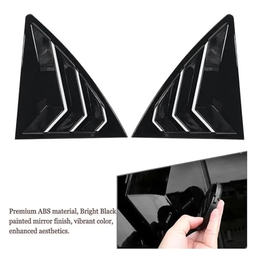Compatible with Toyota Corolla 2007-2013 Car Rear Window Louver Cover Exterior Side Vent ABS Exterior Accessories(Gloss Black)