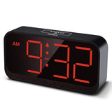 Acedeck Battery Operated Alarm Clock for Bedroom Travel: Cordless Compact Large Display Digital Clock with Auto Dimming - 4 Dimmers Easy to Use for Adults Seniors Red Digits