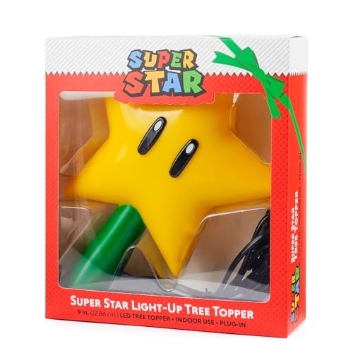 Christmas Tree Topper Mario Star - Super Decorations with Light Up LED : Plug in