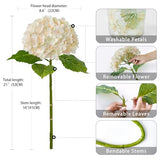 ZYTUYO 3PCS Cream Champagne Hydrangeas Artificial Flower 21" Real Touch Faux Latex Fake Hydrangeas Silk Bouquet for Home Kitchen Living Room Spring Table Office Wedding Party Arrangement