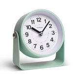 TIMESS Analog Alarm Clock, Silent Non-Ticking Quartz Movement, Battery-Operated with Snooze & On-Demand Light, Easy to Set Gentle Wake Bedside Desk Clock, Ideal for Home, Travel, Office (Green)