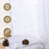 Guken White Sheer Curtains 84 Inch Length 2 Panels Sets for Living Room Bedroom 38 Inch Width Boho Drapes Light Filtering Pom Pom Curtains Semi Sheer Nursery Girls Rod Pocket,W38xL84