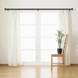 Time Forest Black Curtain Rods for Windows 32 to 120 Inch (2.6-10 Feet), 1 Inch Diameter Adjustable Heavy Duty Curtain Rod, Modern Style Indoor Outdoor Long Window Drapery Rods with End Caps