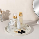 Silicone Bathroom Tray Coffee Table Decor Perfume Organizer, 12" Beige