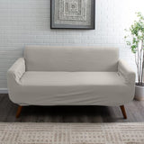 Home Details Stretch Pique Loveseat Slipcover Ivory Color | Furniture Protector | 2 Cushion Couch Cover