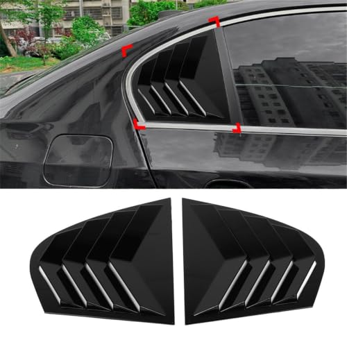 2X Rear Side Rear Side Vent Window Cover Fit for BMW 5 Series E60 2004-2010 Lover Shutter Exterior Modification Accessory(Glossy Black)