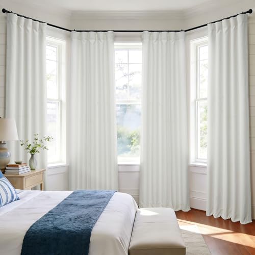 HPD Half Price Drapes - Faux Linen Curtains for Living Room (1 Panel) - 50W X 84L - Textured Room Darkening Curtains for Bedroom 84 Inches Long - Drapes for Home Decor, Birch Taupe