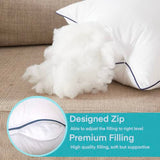 18x18 Inch Pillow Inserts Set of 2-100% Cotton Cover, Throw Pillow Inserts for Couch, Sofa, or Bed (2 Pack, 18x18 Inch)