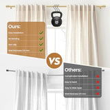 Gold Curtain Rod for Windows 28 to 48 Inch, 5/8 Inch Splice Adjustable Curtain Rod Gold with 2 Brackets, Easy Installation and Simple End Caps, For Living Room, Bedroom, Outdoor