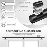 HeiDear 2 Pack Curtain Rods for Windows 30 to 45 Inches, 5/8" Matte Black Metal Curtain Rod, Adjustable Single Window Rods for Bedroom, Living Room, Kitchen, Office