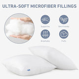 Leeden 12x20 Pillow Inserts Pack of 2, Fluffy Lumbar Throw Pillow Inserts, Soft Rectangle Decorative Throw Pillows for Couch, Sofa, Bed, and Home Decor White Pillows