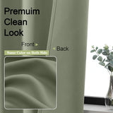 OWENIE Sally Sage Green Blackout Curtains for Bedroom 63 Inch Length 2 Panels Set, Solid Thermal Insulated Room Darkening Rod Pocket Privacy Window Treatment Curtains Drapes, W40 x L63 Inch