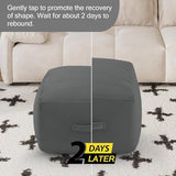 MeMoreCool Square Pouf Ottoman Foot Rest 20x20x15 Inches, Dark Grey
