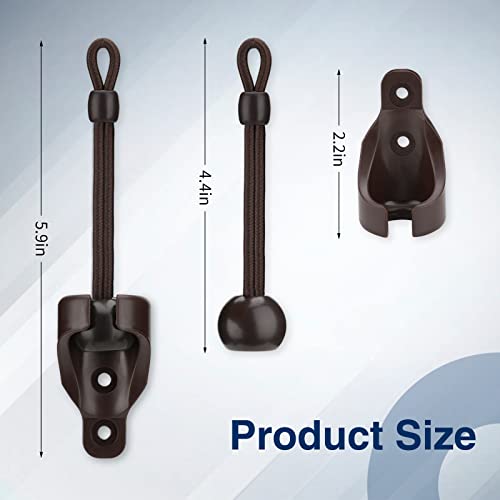 Coolaroo Replacement Parts Shade Tie Downs and End Cap with Ring Kit,Weather Resistance,Compatible with Coolaroo Exterior Roller Shade,Outdoor Blinds(Brown,2 Set)