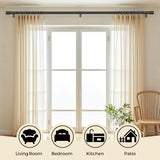 2 Pack Curtain Rods for Windows 28 to 48, 1 Inch Black Curtain Rod Adjustable, Heavy Duty Curtains Rods Modern Style for Bedroom/Living Room/Kitchen, 32"-60"