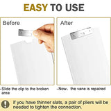 Vertical Blind Repair Vane Savers, Electroplated Vertical Blinds Repair Kit, Metal Vertical Blind Repair Tabs for Vertical Blinds Replacement Slats (30 PCS)