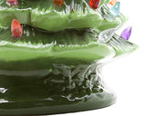 Christmas is Forever Lighted Tabletop Ceramic Tree, 16 Inch Green Tree with Multicolored Lights