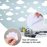 31pcs Big Clouds Vinyl Wall Decals DIY Wall Sticker Removable Wall Art Decor 4-10 inch for Living Room Nursery Kids Room(White)