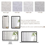 Chyhomenyc White Sheer Curtains 84 Inch Length 2 Panels Set, Light Filtering Tufted Textured Soft Airy Rod Pocket Gentle Leaf Window Treatment Drapes for Bedroom Living Room, 42" Wx84 L, 2PCS