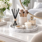 Silicone Bathroom Tray Coffee Table Decor Perfume Organizer, 11" Marble