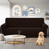 U-NICE HOME Stretch Couch Cover Slipcover for 3 Cushion Sofa, Chocolate | 1-Piece Sofa cover, Washable, Pet friendly, Furniture protector, Polyester Spandex Jacquard fabric
