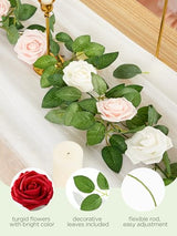 InnoGear Artificial Flowers, 50 Pcs Ivory White Foam Fake Roses Bulk with Stems for Mother's Gift Decoration DIY Wedding Bouquets Centerpieces Bridal Shower Party Christmas Tree