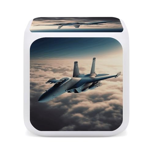 Aircraft Fighter Jets Alarm Clock LED Digital Desk Clock with 7 Color Changing Night Light, Date Day of Week Calendar,Sleep Training Clocks Loud Alarm Clocks for Bedroom Heavy Sleep