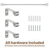 Silver Curtain Rods for Windows 66 to 120 with Cage Finials, Heavy Duty Curtain Rod with Splicing Adjustable, Decorative Curtain Rods for Outdoor Patio, Sliding Glass Door, 5/8" Diameter (Chrome)