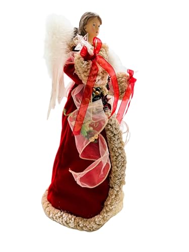 Kurt Adler UL2218 UL 10-Light 16" Red & Ivory Angel Treetop