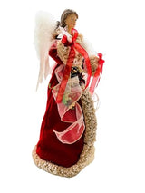Kurt Adler UL2218 UL 10-Light 16" Red & Ivory Angel Treetop