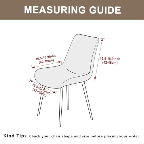 Eco-Ancheng Dining Chair Covers Jacquard Stretchy Curved Chair Covers Mid Century Modern Slipcovers for Armless Accent Side Chairs, Kitchen&Dining Room Chair Protectors Shell Chair Slipcover(4PCS,03)
