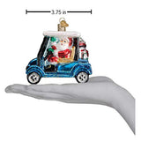 Old World Christmas Golf Cart Santa Glass Blown Ornament for Christmas Tree, Handcrafted Holiday Decoration, Sport Collection