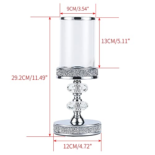 Pillar Candle Holders, Candle Holders for Pillar Candle, Crystal Candlesticks Holder for Home Decor, Wedding, Events, Coffee Dining Table CH048MD